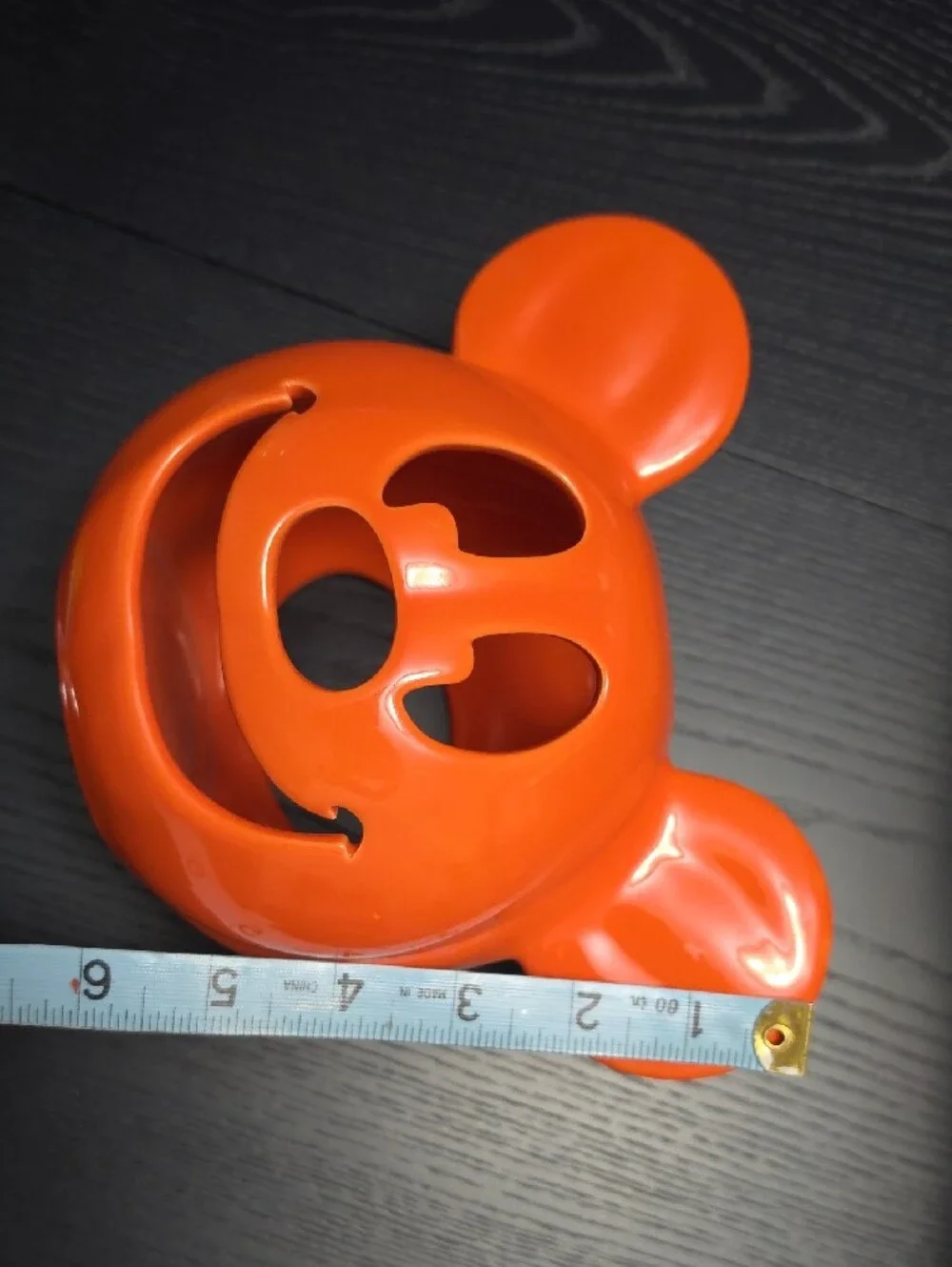 Disney Orange Mickey Pumpkin Candle Holder, w/ Tealight & Free Mickey Ears